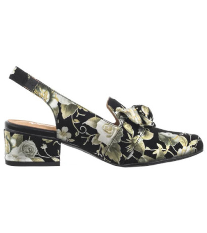 Maciejka Czarne w Kwiaty Złote N6539-44/00-1 (MA1206-e) shoes