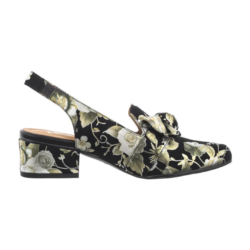 Maciejka Czarne w Kwiaty Złote N6539-44/00-1 (MA1206-e) shoes