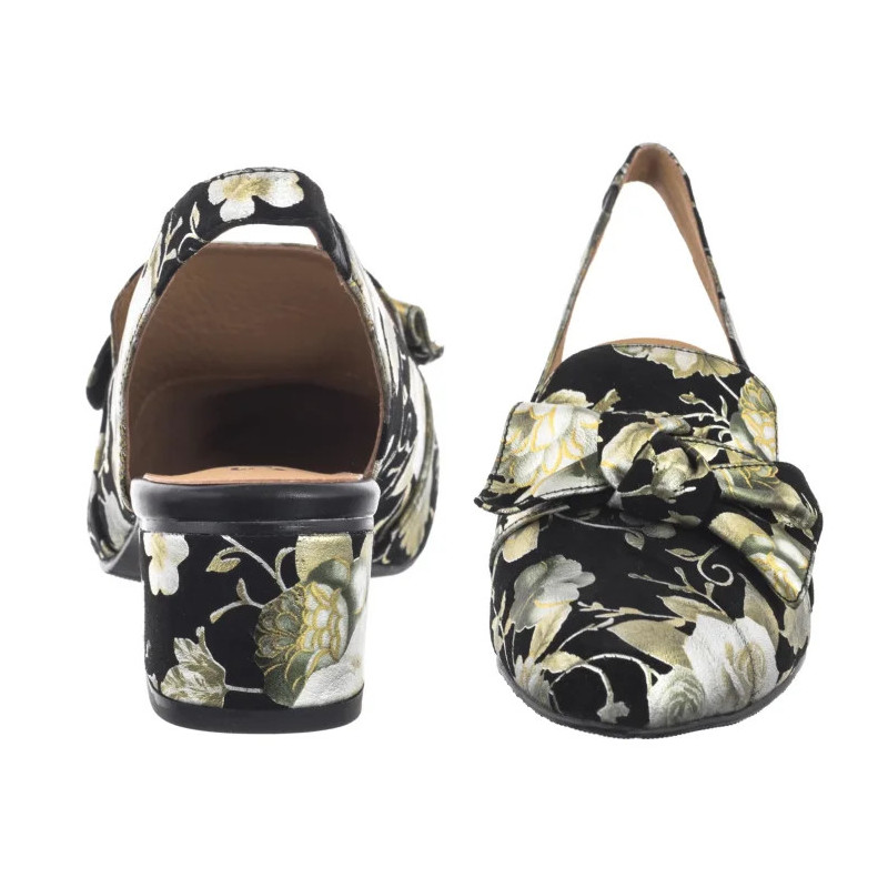 Maciejka Czarne w Kwiaty Złote N6539-44/00-1 (MA1206-e) shoes