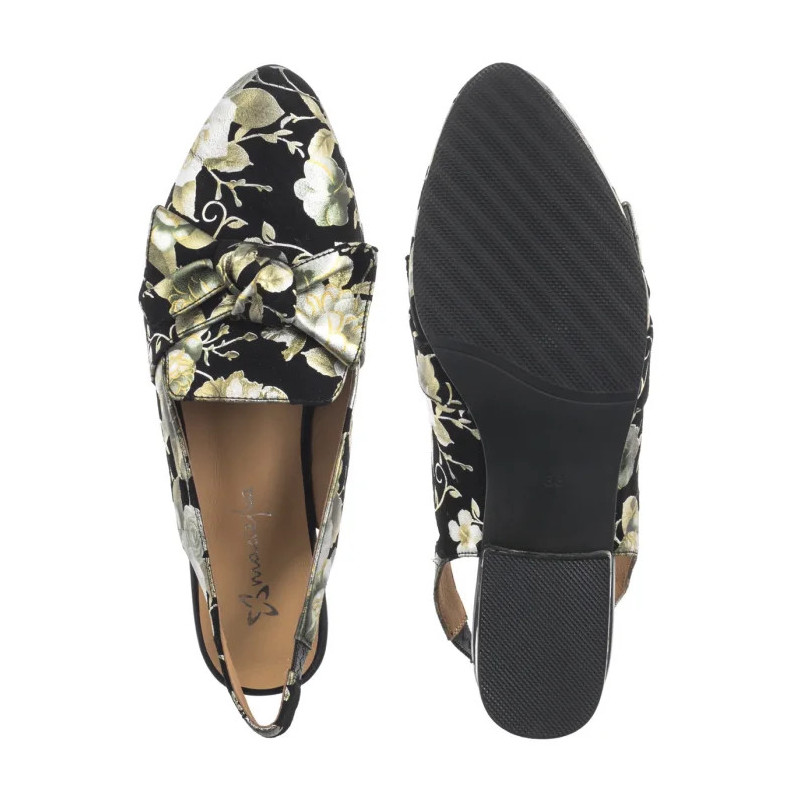 Maciejka Czarne w Kwiaty Złote N6539-44/00-1 (MA1206-e) shoes