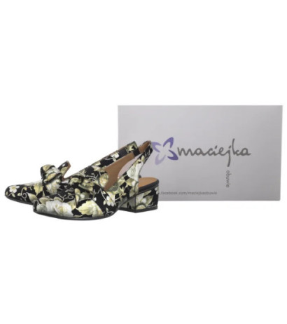 Maciejka Czarne w Kwiaty Złote N6539-44/00-1 (MA1206-e) shoes