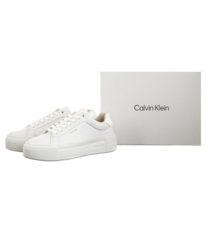 Calvin Klein Ff Cupsole LAce Up W/Ml Lth Triple White HW0HW02118 0K4 (CK510-a) shoes