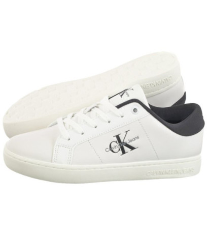 Calvin Klein Classic Cupsole Lowlaceup Lth Wn Bright White/Black YW0YW01444 0GM (CK511-a) shoes