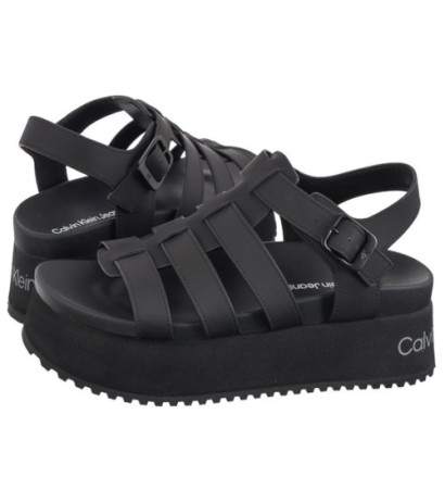 Calvin Klein Platform Buckle Rubber Mg Mtl Triple Black YW0YW01513 0GT (CK509-b) shoes