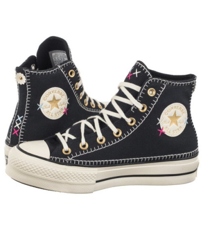 Converse CTAS Lift HI Black/Egret/Gold A08731C (CO693-a) shoes