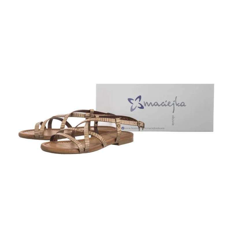 Maciejka Beżowe/Złote 06635-04/00-0 (MA1225-c) sandals