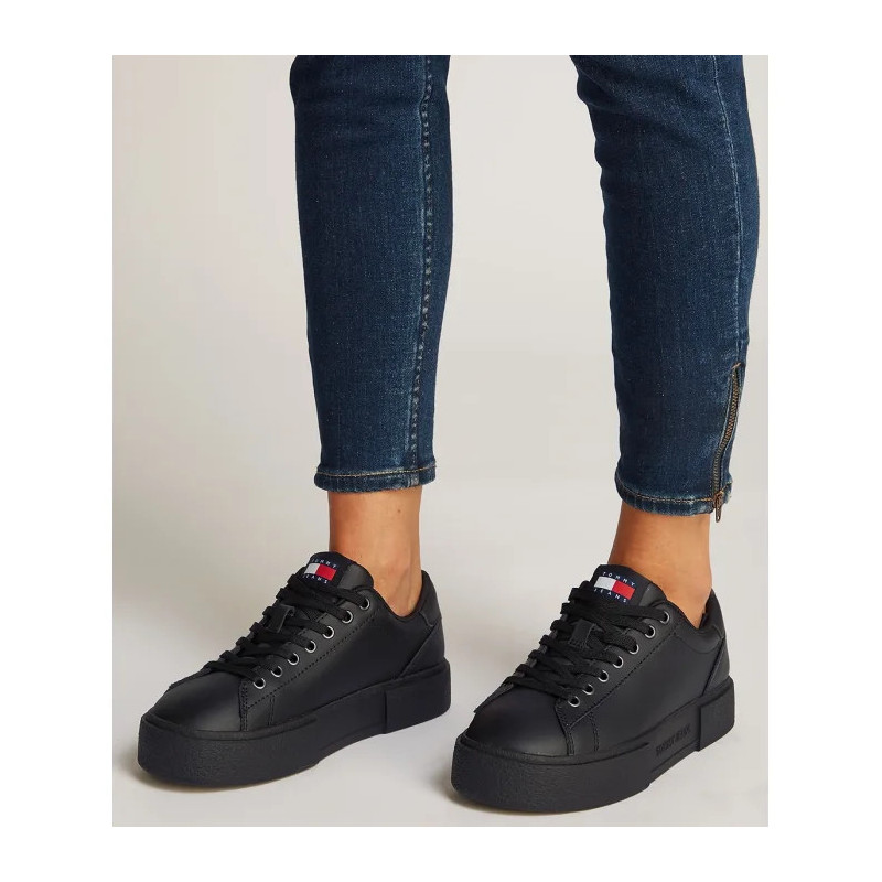 Tommy Hilfiger (New) Tjw Flatform Sneaker Black EN0EN02698 BDS (TH1228-a) shoes
