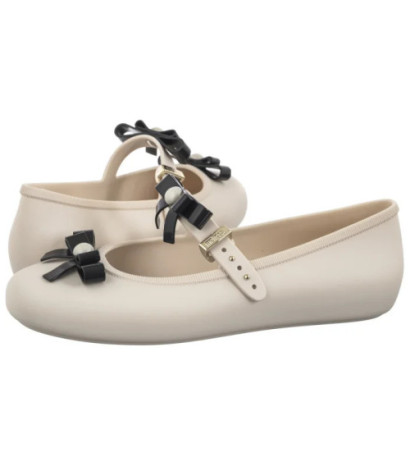 Melissa Soft Ballerina Bow AD 35971/BE620 Beige/Black (ML339-a) ballerinas