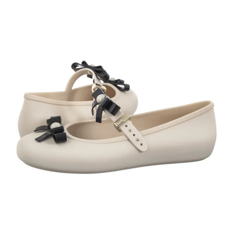 Melissa Soft Ballerina Bow AD 35971/BE620 Beige/Black (ML339-a) ballerinas