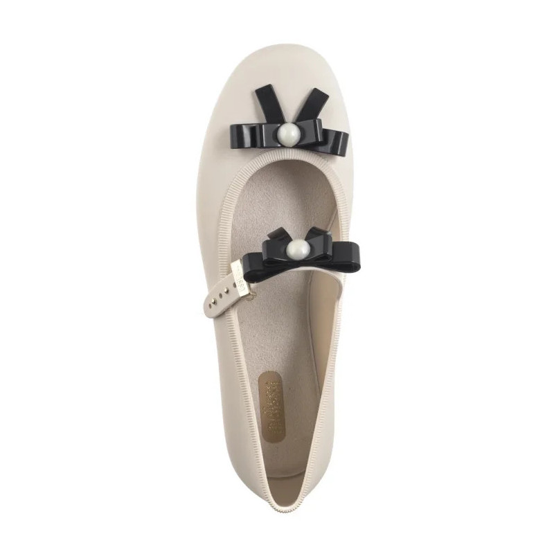 Melissa Soft Ballerina Bow AD 35971/BE620 Beige/Black (ML339-a) ballerinas