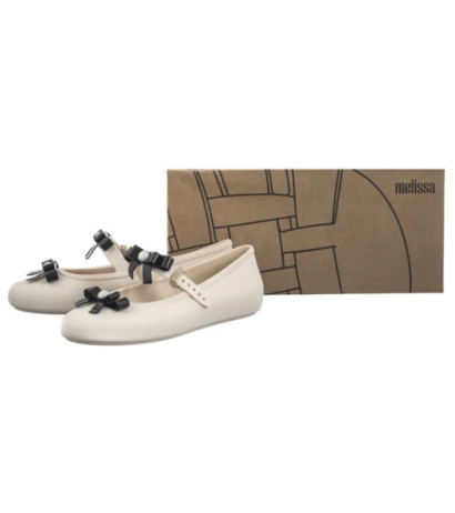 Melissa Soft Ballerina Bow AD 35971/BE620 Beige/Black (ML339-a) ballerinas
