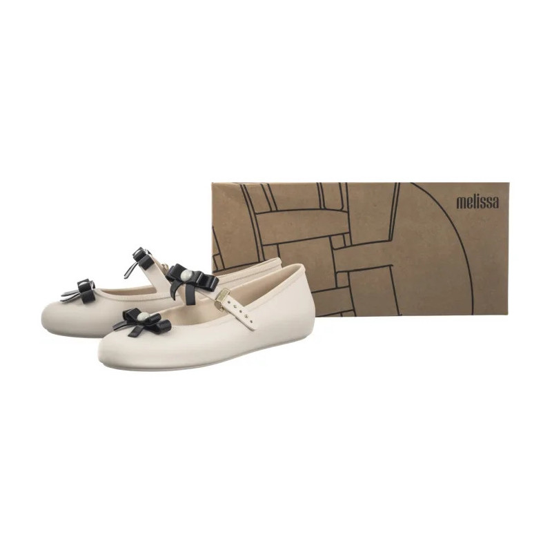 Melissa Soft Ballerina Bow AD 35971/BE620 Beige/Black (ML339-a) ballerinas