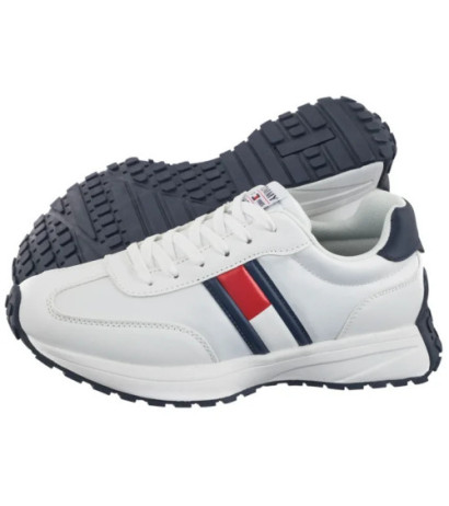 Tommy Hilfiger Flag Low Cut Lace-Up Sneaker White/Blue T3X9-33877-1695X336 (TH1287-a) sports Shoes