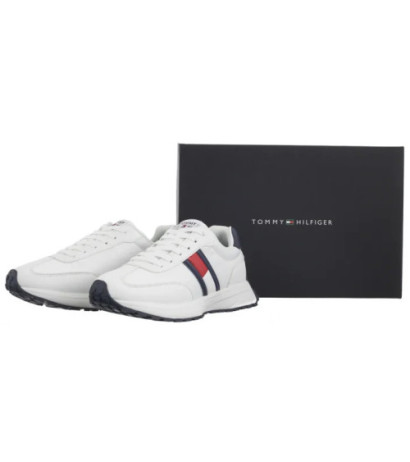 Tommy Hilfiger Flag Low Cut Lace-Up Sneaker White/Blue T3X9-33877-1695X336 (TH1287-a) sports Shoes