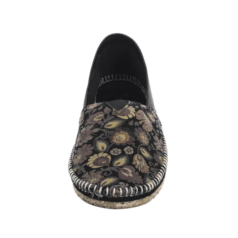 Maciejka Czarne + Kwiaty Brąz T1929-71/00-0 (MA1308-c) shoes