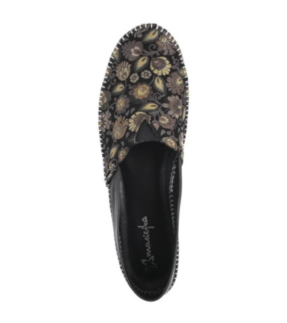 Maciejka Czarne + Kwiaty Brąz T1929-71/00-0 (MA1308-c) shoes