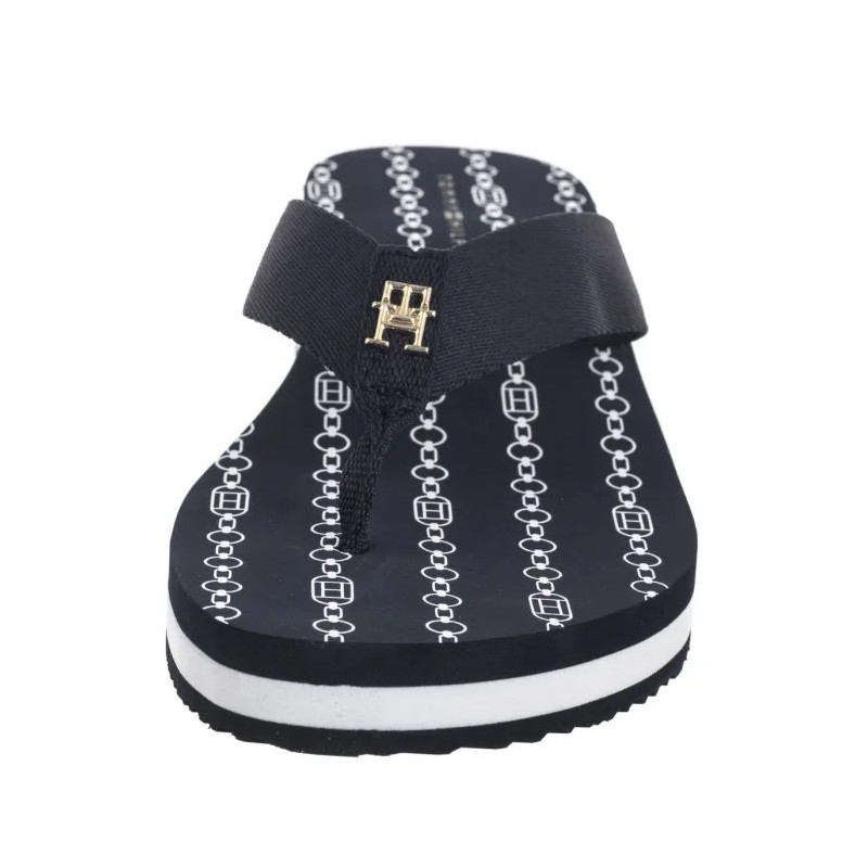 Tommy Hilfiger Im TH Chainprint Midwedge Sandal Space Blue FW0FW08527 DW6 (TH1294-a) shoes