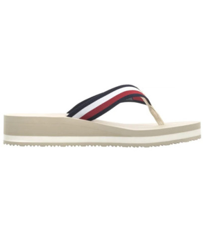 Tommy Hilfiger TH Corp Mid Wedge Beach Sandal Muslin FW0FW08517 ACJ (TH1295-b) shoes
