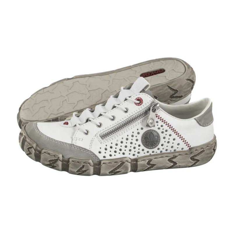 Rieker Białe L0355-80 White (RI239-a) shoes