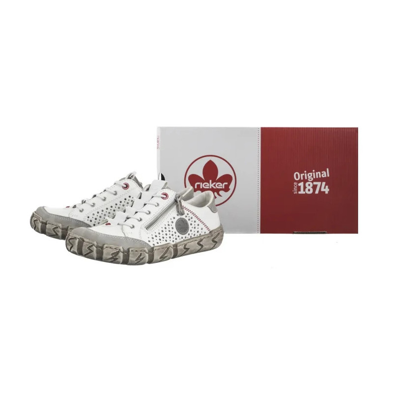 Rieker Białe L0355-80 White (RI239-a) shoes