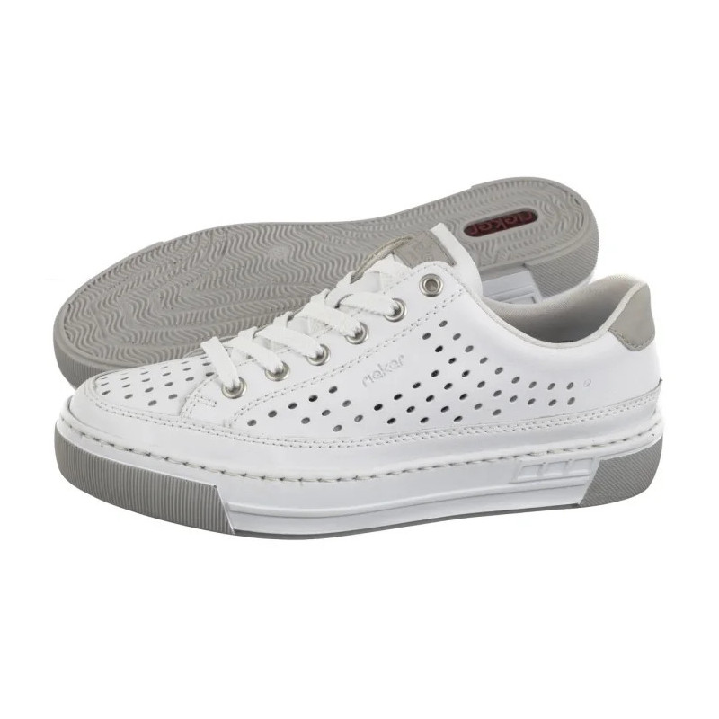 Rieker Białe Ażurowe L8849-80 White (RI240-a) shoes