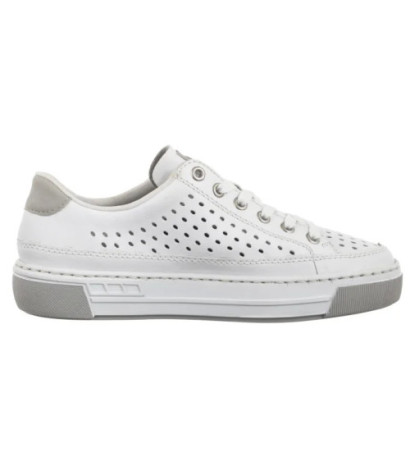 Rieker Białe Ażurowe L8849-80 White (RI240-a) shoes