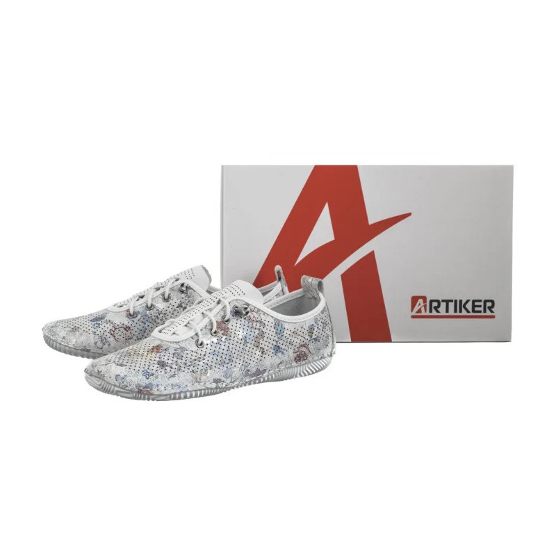 Artiker Białe Ażurowe w Kwiatki 56C2688 (AR147-a) shoes