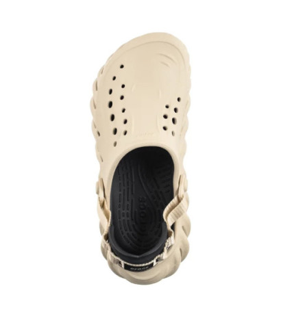 Crocs Echo Clog Bone/Black 207937-2YJ (CR347-a) Women's Shoes/Flip Flops