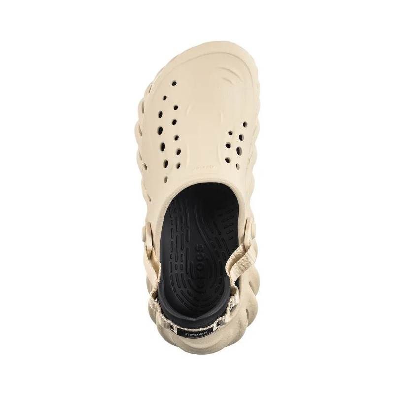 Crocs Echo Clog Bone/Black 207937-2YJ (CR347-a) Women's Shoes/Flip Flops