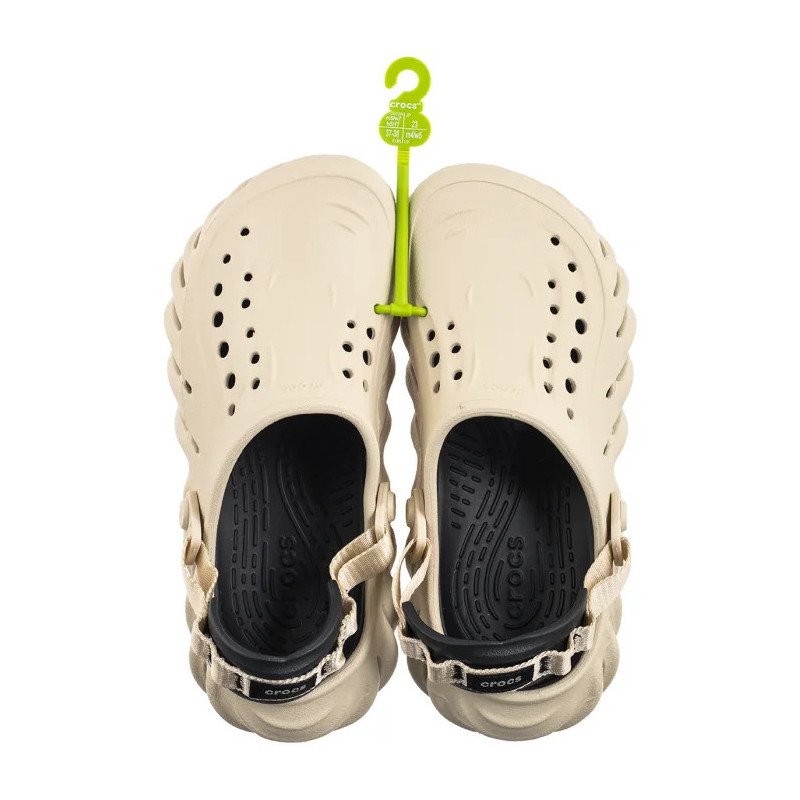 Crocs Echo Clog Bone/Black 207937-2YJ (CR347-a) Women's Shoes/Flip Flops