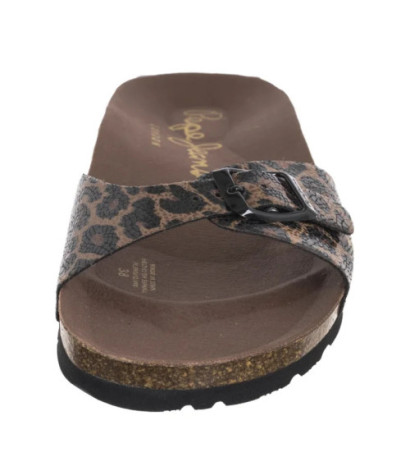 Pepe Jeans Oban Leopard W Dark Brown PLS90612 898 (PE37-a) Women's Shoes/Flip Flops