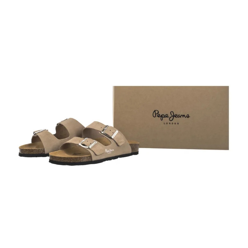 Pepe Jeans Oban Suede W Pop White PLS80009 812 (PE40-a) Women's Shoes/Flip Flops