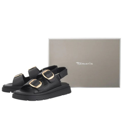 Tamaris Czarne 1-28233-44 003 Black Leather (TM526-a) shoes