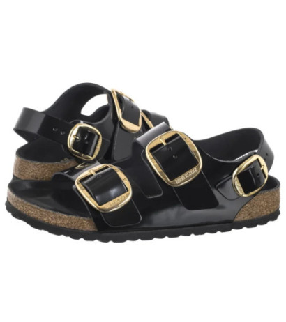 Birkenstock Milano Big Buckle High-Shine Black 1024211  (BK287-a) sandals