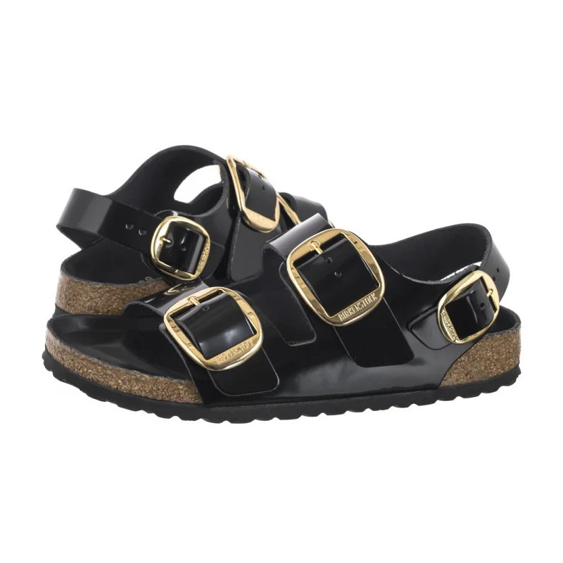 Birkenstock Milano Big Buckle High-Shine Black 1024211  (BK287-a) sandals