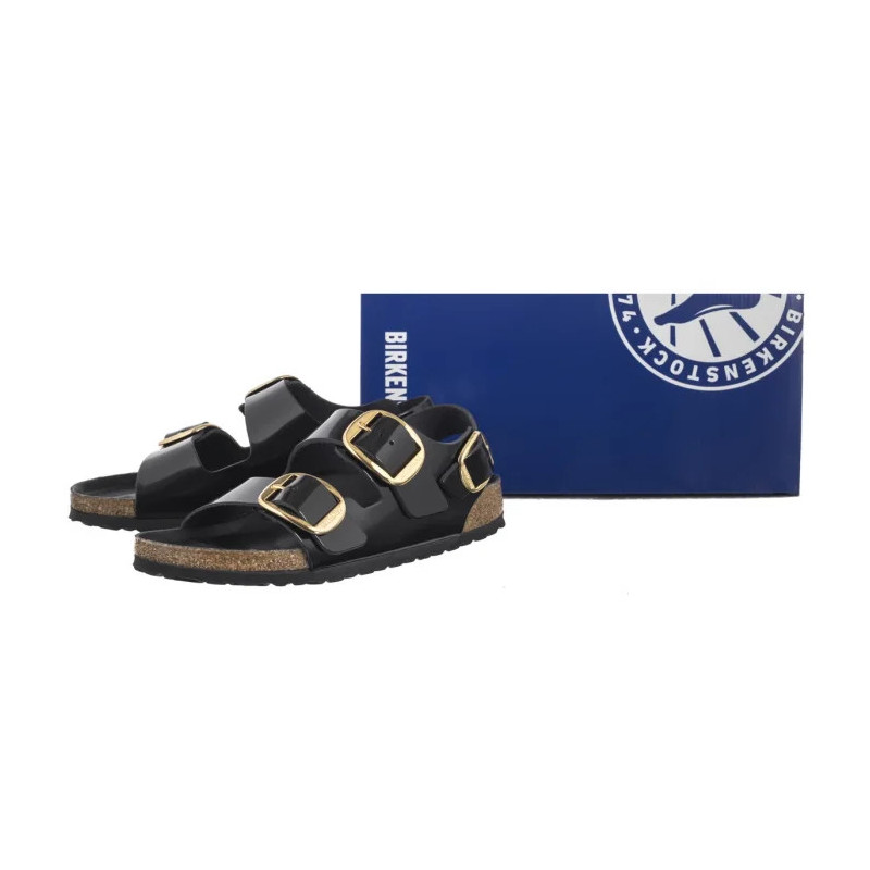 Birkenstock Milano Big Buckle High-Shine Black 1024211  (BK287-a) sandals