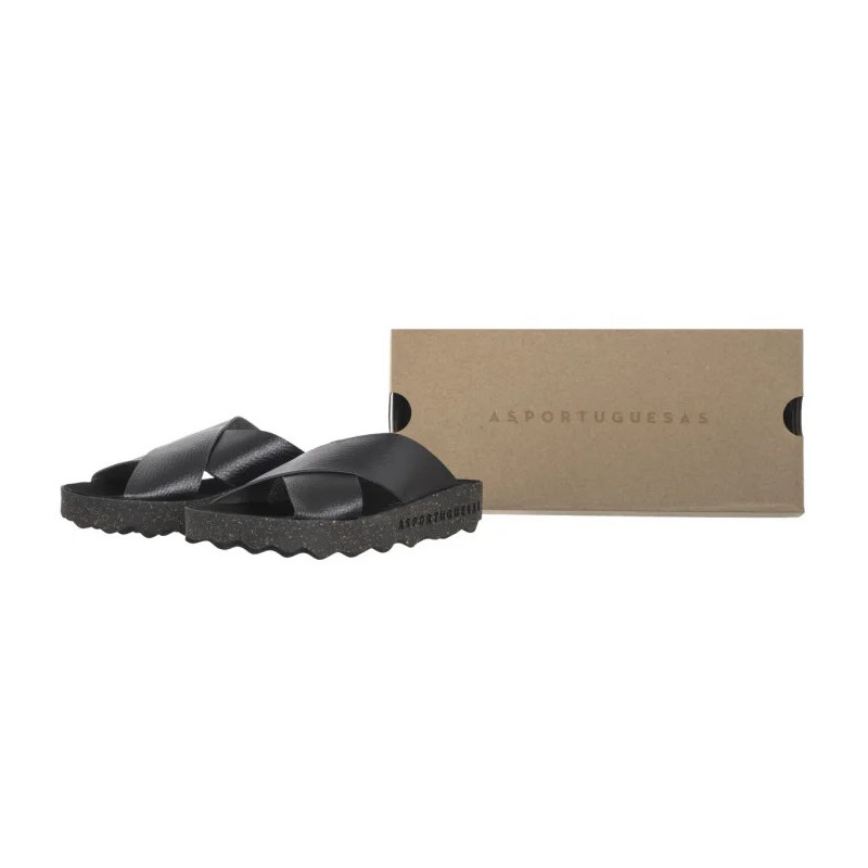 Asportuguesas Cross L Eco Leat Black P018276000 (AP16-a) Women's Shoes/Flip Flops
