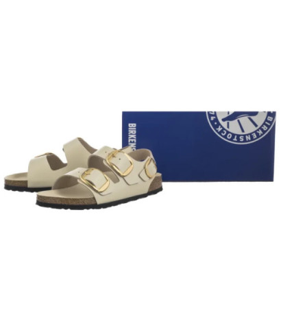 Birkenstock Milano Big Buckle High-Shine Ecru 1025395 (BK287-b) sandals