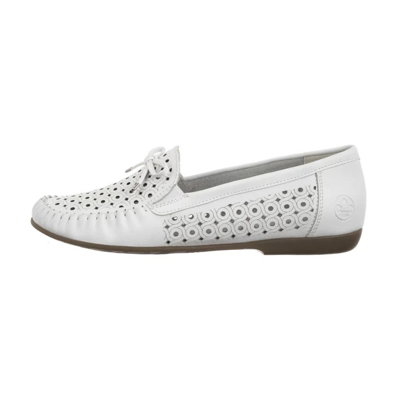 Rieker Białe Ażurowe L6352-80 White (RI249-a) shoes