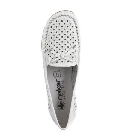 Rieker Białe Ażurowe L6352-80 White (RI249-a) shoes