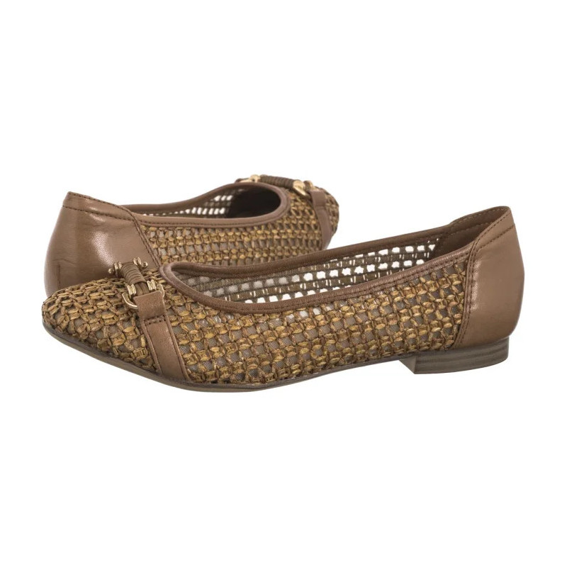 Tamaris Brązowe 1-22138-44 Cognac (TM529-a) ballerinas