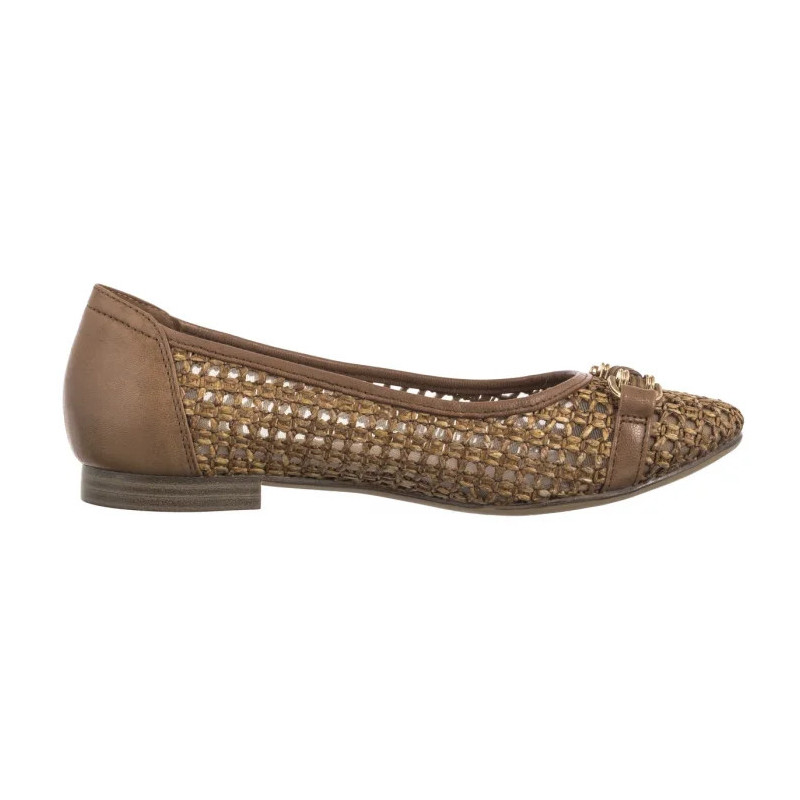 Tamaris Brązowe 1-22138-44 Cognac (TM529-a) ballerinas