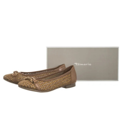 Tamaris Brązowe 1-22138-44 Cognac (TM529-a) ballerinas