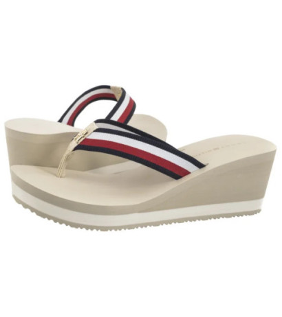 Tommy Hilfiger TH Corporate Wedge Beach Sandal Muslin FW0FW08520 ACJ (TH1314-a) shoes