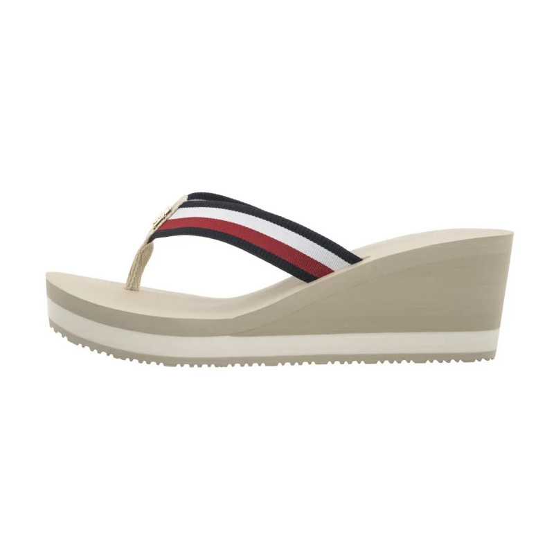 Tommy Hilfiger TH Corporate Wedge Beach Sandal Muslin FW0FW08520 ACJ (TH1314-a) shoes