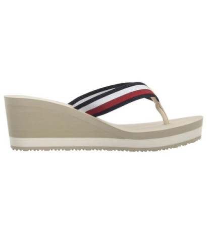Tommy Hilfiger TH Corporate Wedge Beach Sandal Muslin FW0FW08520 ACJ (TH1314-a) shoes
