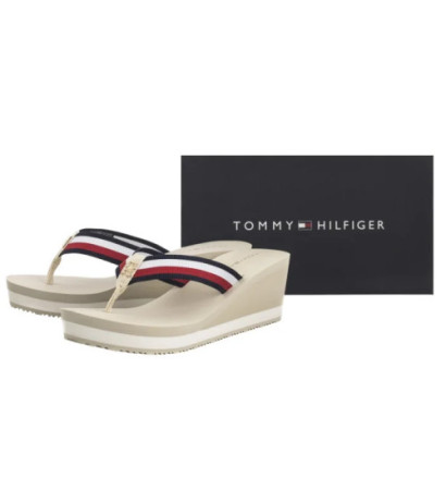 Tommy Hilfiger TH Corporate Wedge Beach Sandal Muslin FW0FW08520 ACJ (TH1314-a) shoes