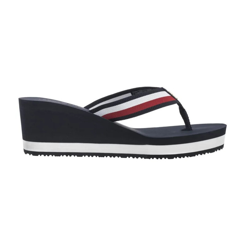 Tommy Hilfiger TH Corporate Wedge Beach Sandal Space Blue FW0FW08520 DW6 (TH1314-b) shoes