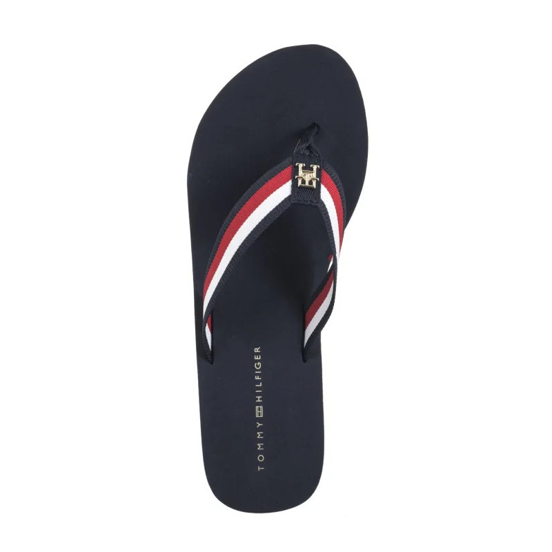 Tommy Hilfiger TH Corporate Wedge Beach Sandal Space Blue FW0FW08520 DW6 (TH1314-b) shoes
