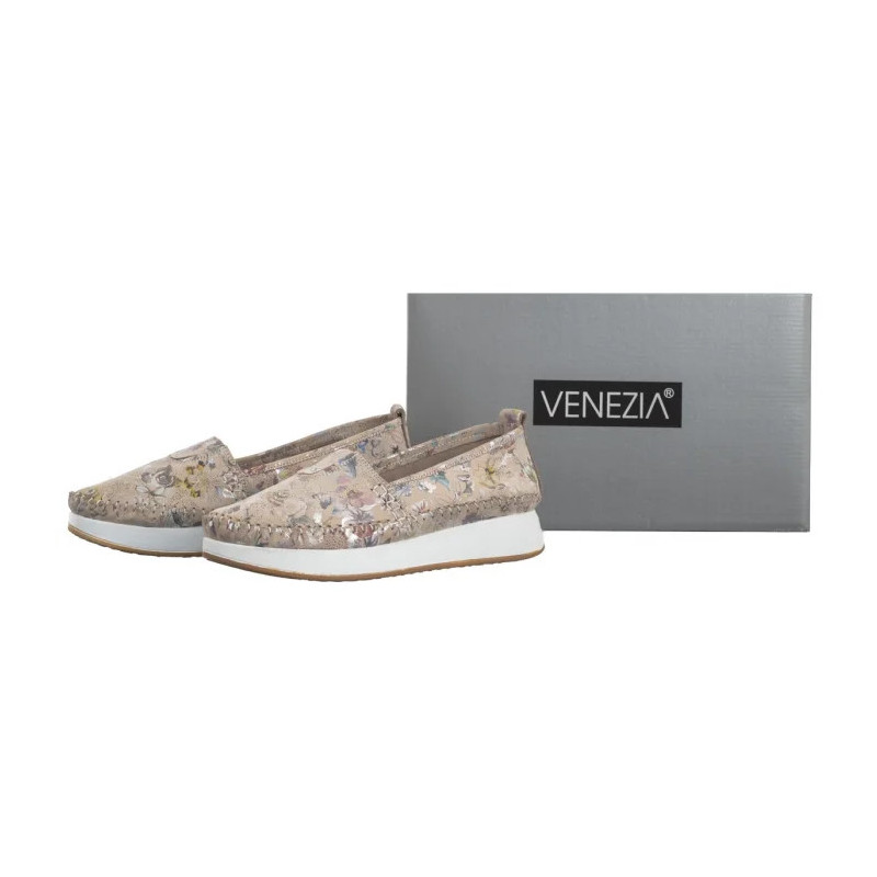 Venezia Beżowe w Kwiaty E124NUBEOBM029 (VE835-a) shoes
